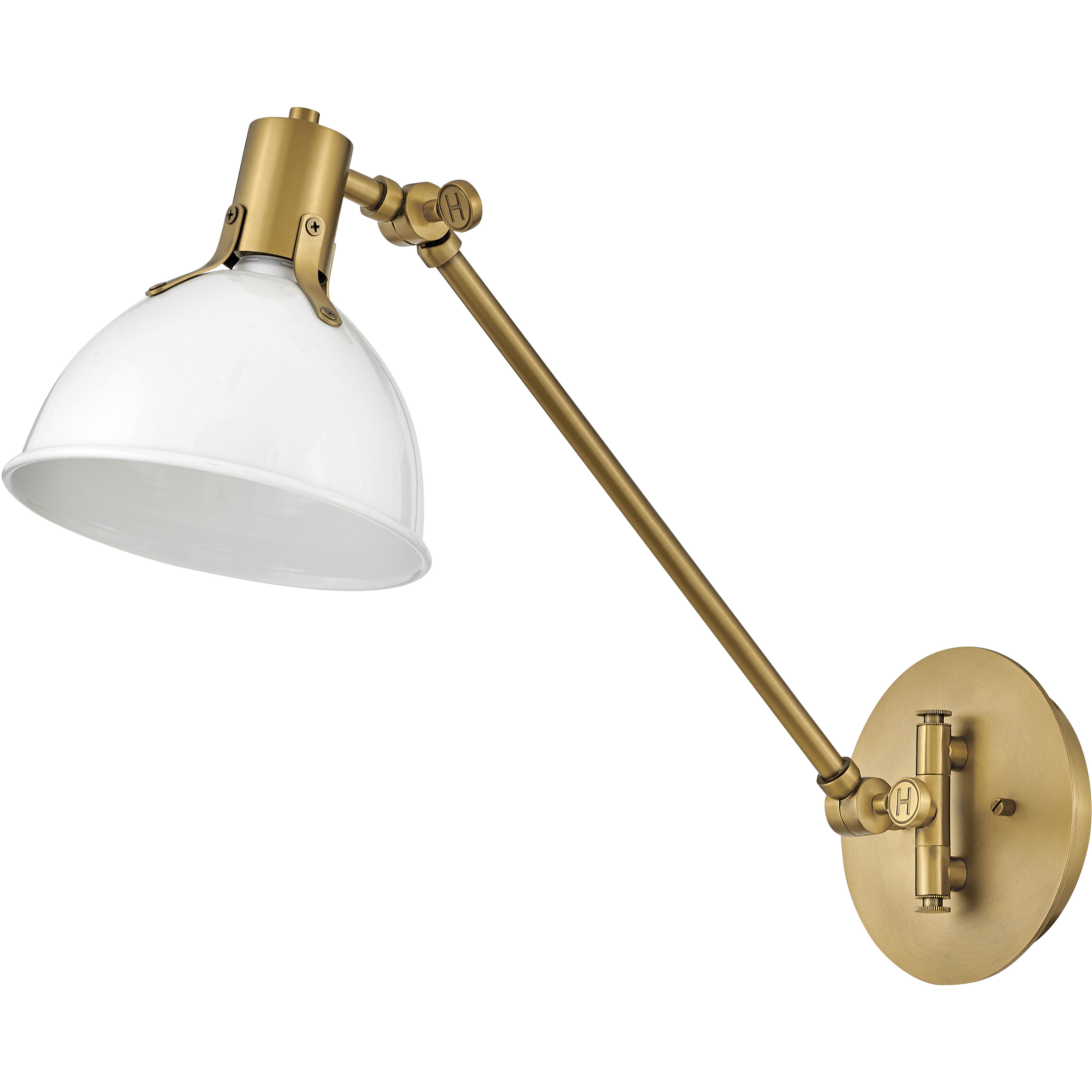Argo 1 Light 7 inch Polished White with Lacquered Brass Indoor Wall Sconce Wall Light