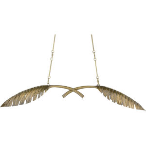Tropical Wings 2 Light 54 inch Antique Brass Chandelier Ceiling Light, Convertible to Semi-Flush