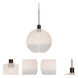 Newton 1 Light Bronze Pendant Ceiling Light in Milky White/Clear Glass