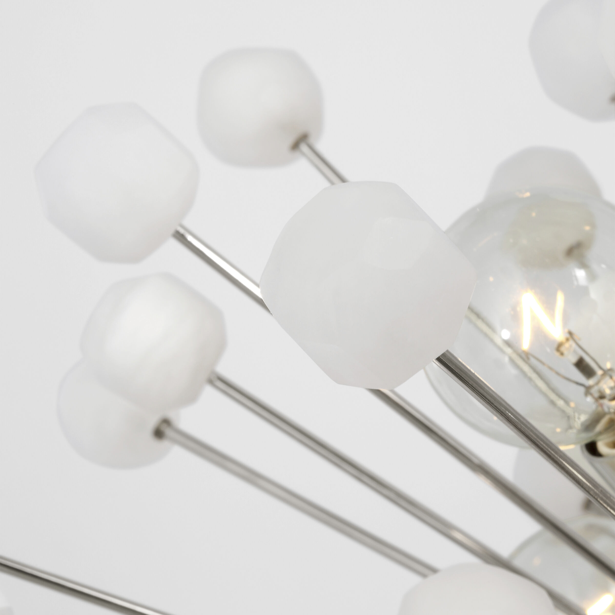 Suzanne Kasler Lys LED 21.25 inch Polished Nickel and Alabaster Chandelier Ceiling Light