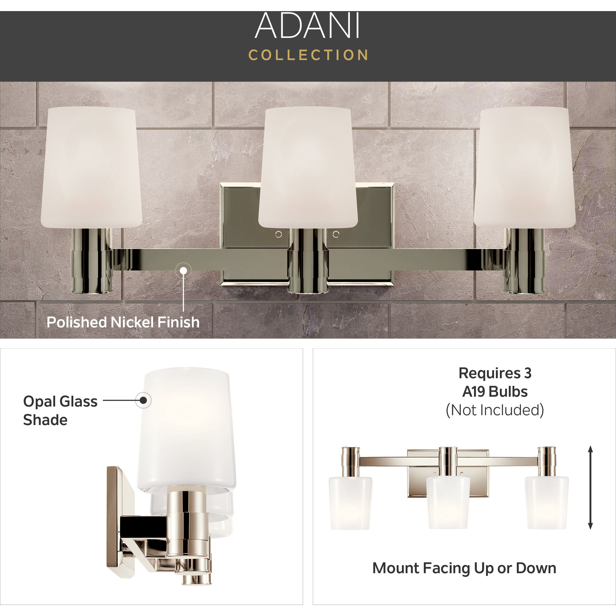 Adani 1 Light 5 inch Polished Nickel Wall Sconce Wall Light