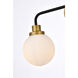 Hanson 2 Light 19 inch Black and Brass Bath Sconce Wall Light