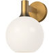 Alora Mood Castilla 1 Light 7.88 inch Aged Gold Wall/Vanity Light Wall Light in Matte Opal Glass