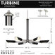 Turbine 6 Light 34 inch Coal With Brushed Nickel Chandelier Ceiling Light