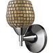 Celina 1 Light 5.5 inch Polished Chrome Sconce Wall Light in Gold Leaf Mosaic Glass, Incandescent