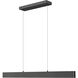 Hudson LED 45 inch Matte Black Linear Chandelier Ceiling Light