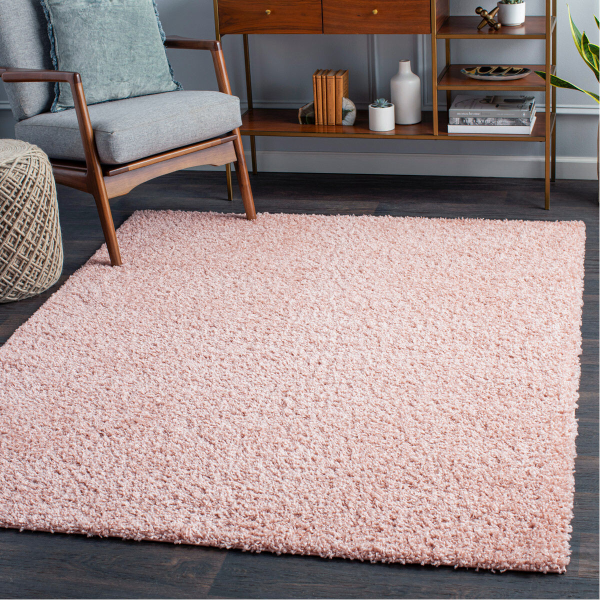 Bliss Shag 108 X 79 inch Pale Pink Rug in 7 x 9
