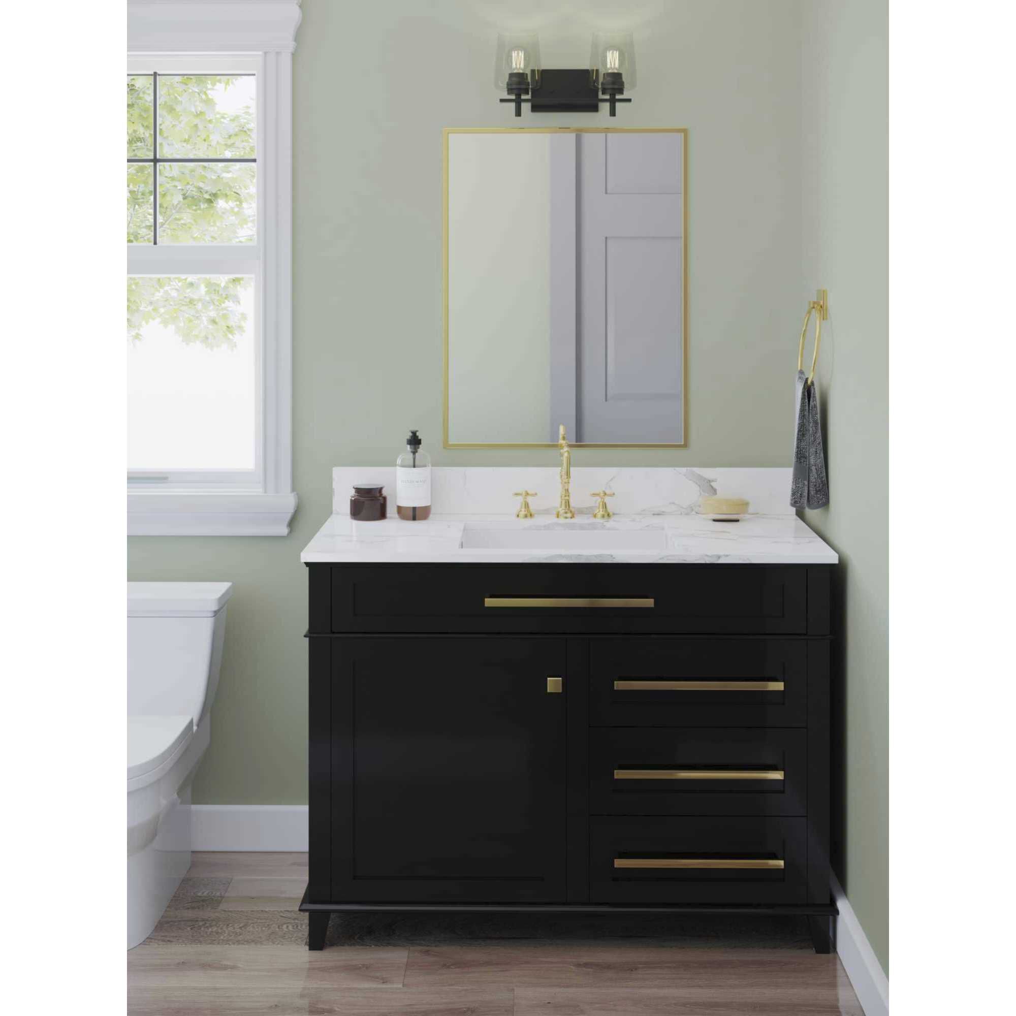 Calais 2 Light 15 inch Matte Black Bath Vanity Wall Light