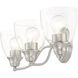 Montgomery 3 Light 23 inch Brushed Nickel Vanity Sconce Wall Light