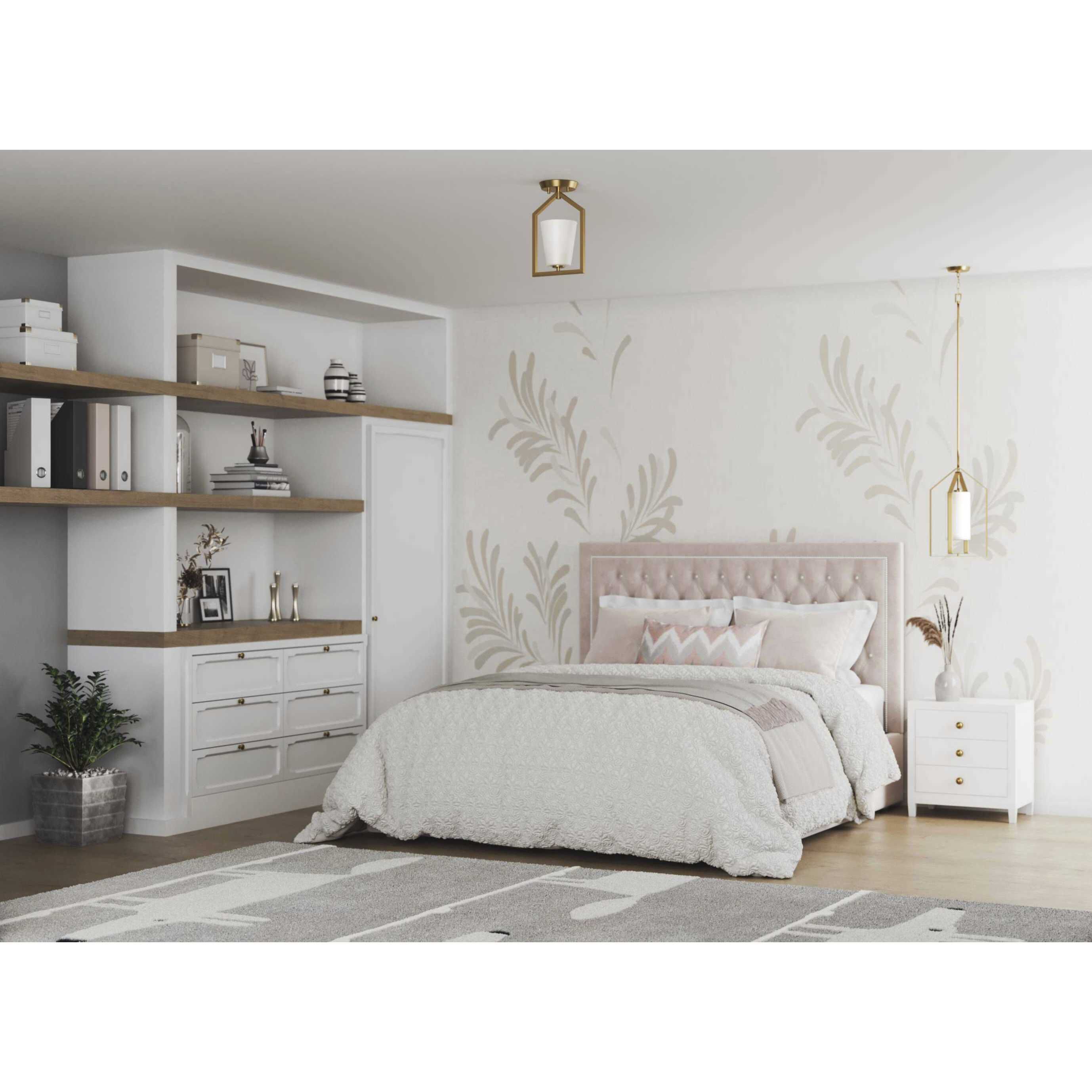 Vertex 1 Light 12 inch Brushed Gold Foyer Light Ceiling Light