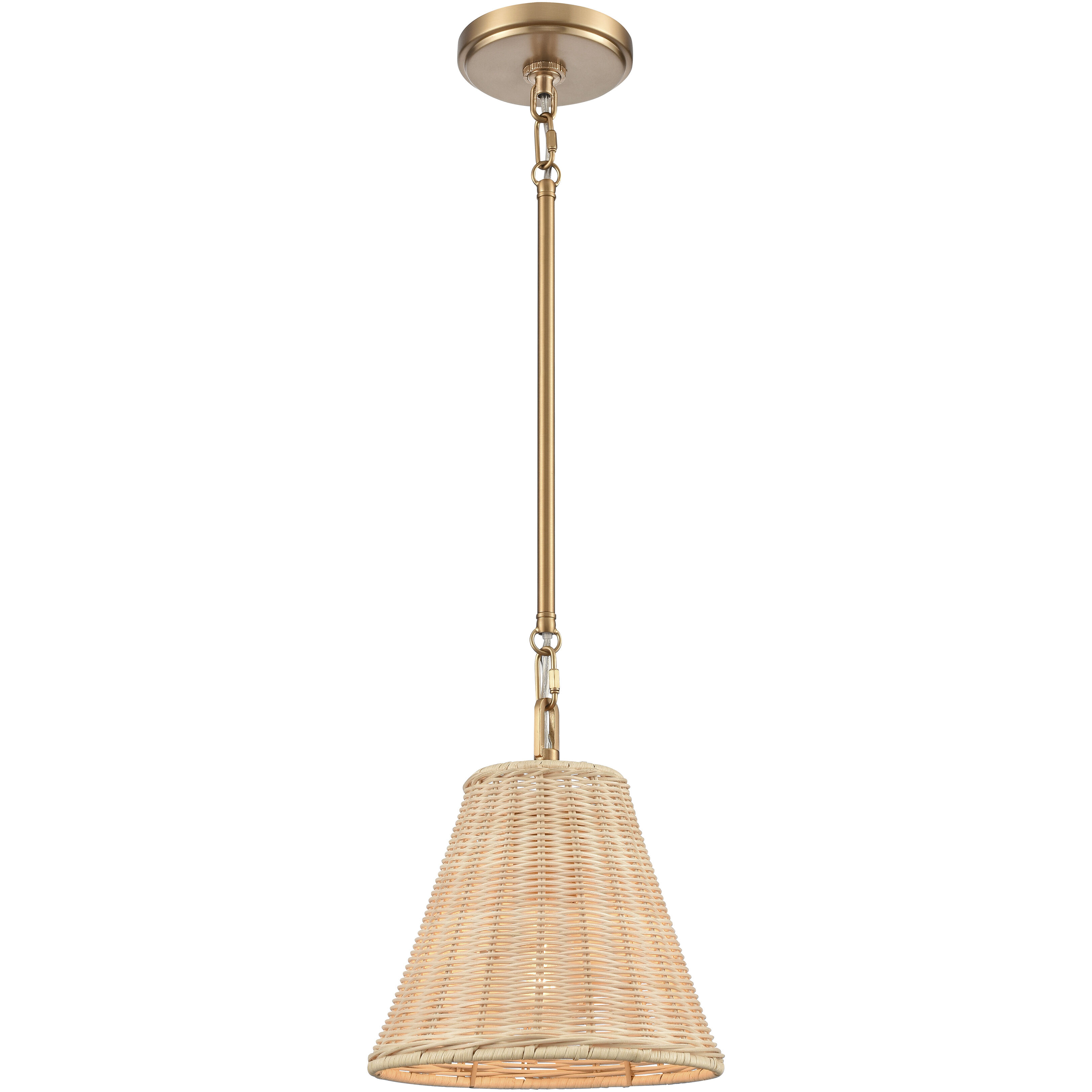 Rydell 1 Light 9 inch Brushed Gold Mini Pendant Ceiling Light