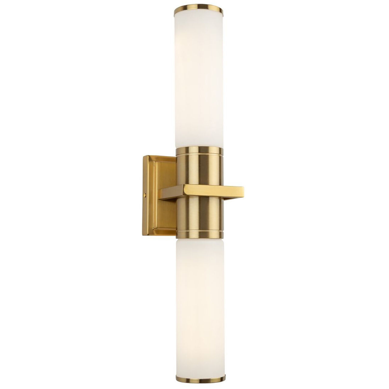 Positano LED 20.8 inch Brushed Brass Bathroom Vanity Wall Light in Satin White