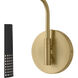 Casey 16.75 inch 10 watt Lacquered Brass and Black Swing Arm Sconce Wall Light in Lacquered Brass with Black