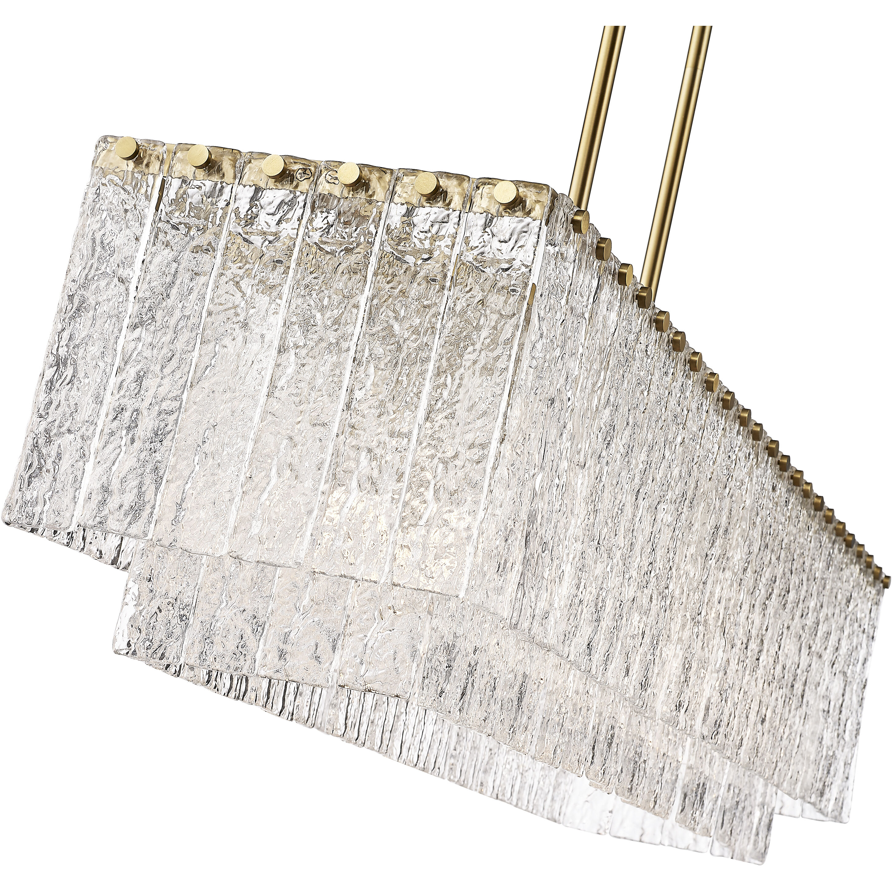 Glacier Linear Chandelier Ceiling Light in Modern Gold