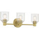 Vessair 3 Light 22.5 inch Vintage Brass Bathroom Vanity Light Wall Light