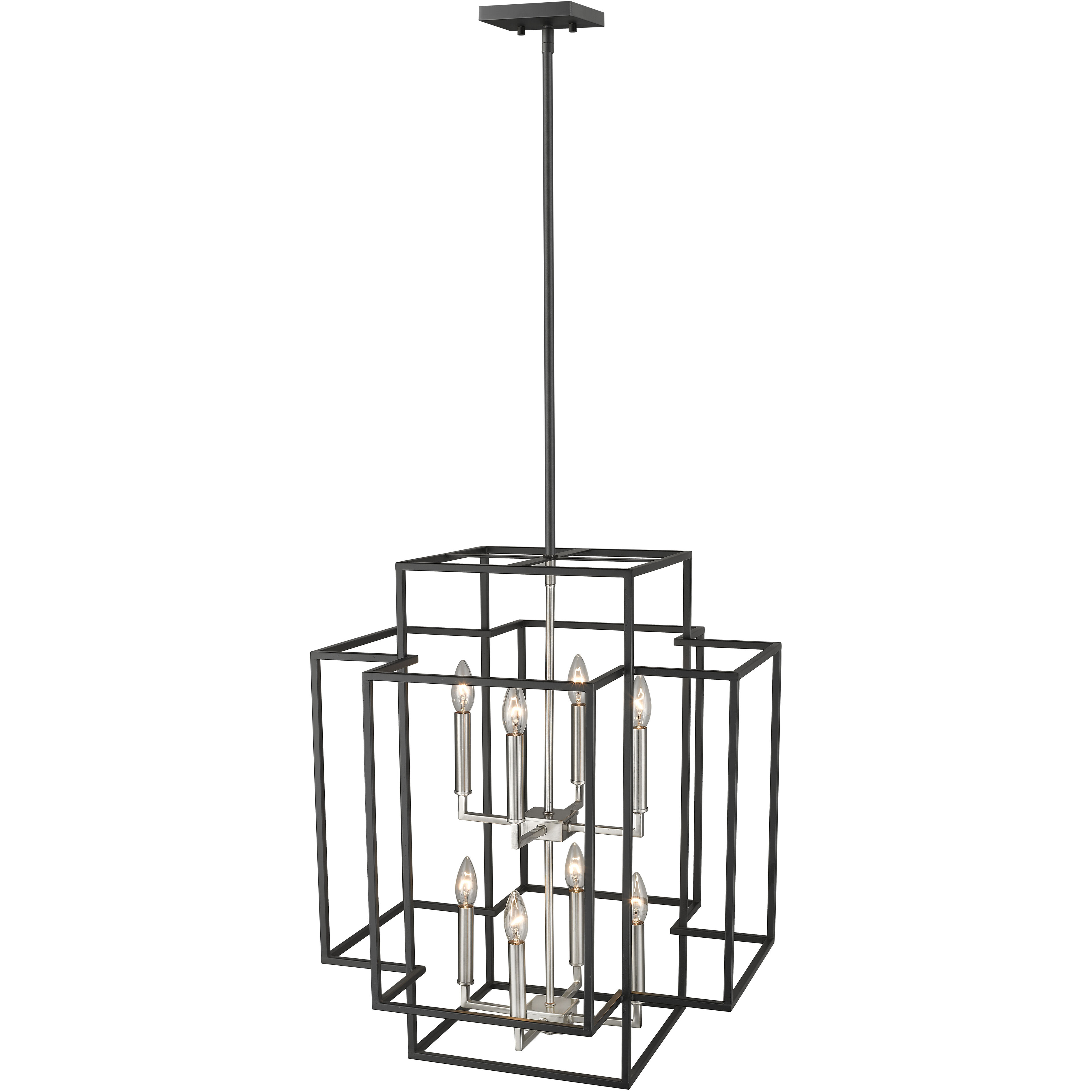 Titania 8 Light 22 inch Black and Brushed Nickel Chandelier Ceiling Light