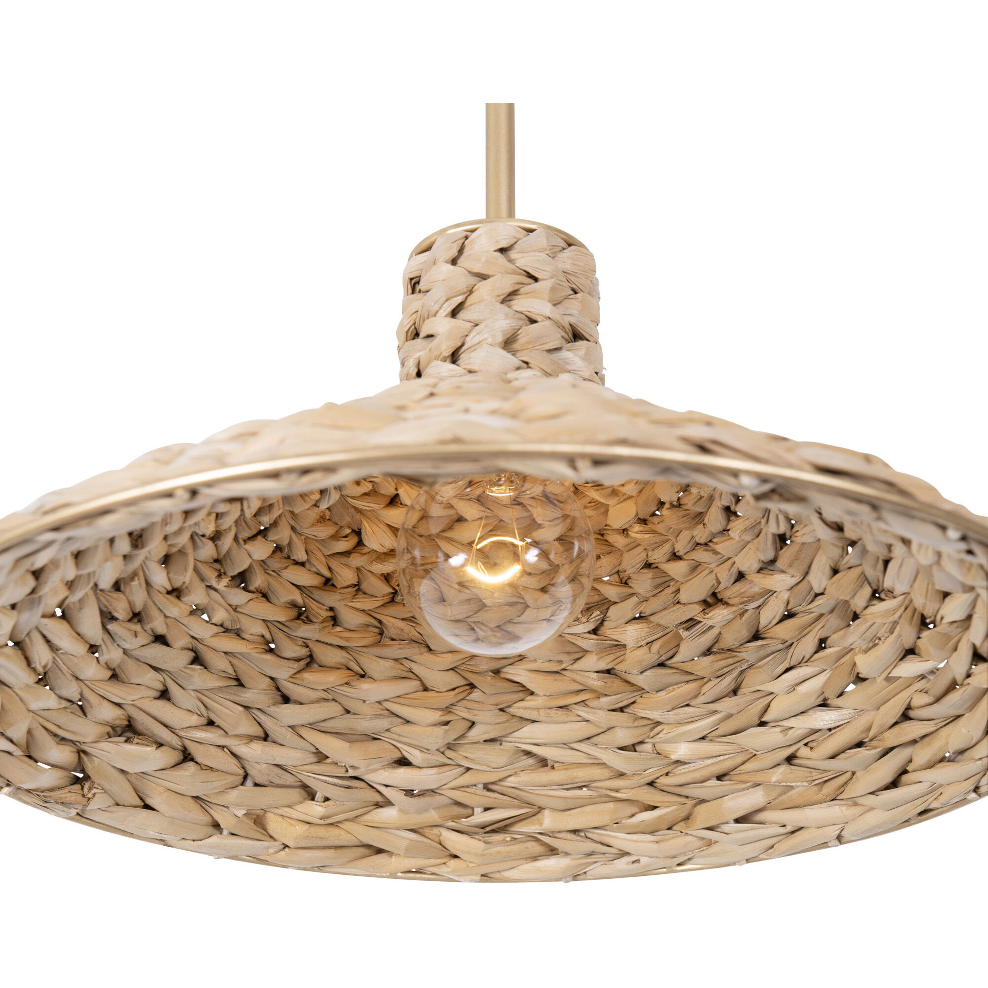 Hilton Head 1 Light 18.25 inch French Gold with Natural Seagrass Pendant Ceiling Light