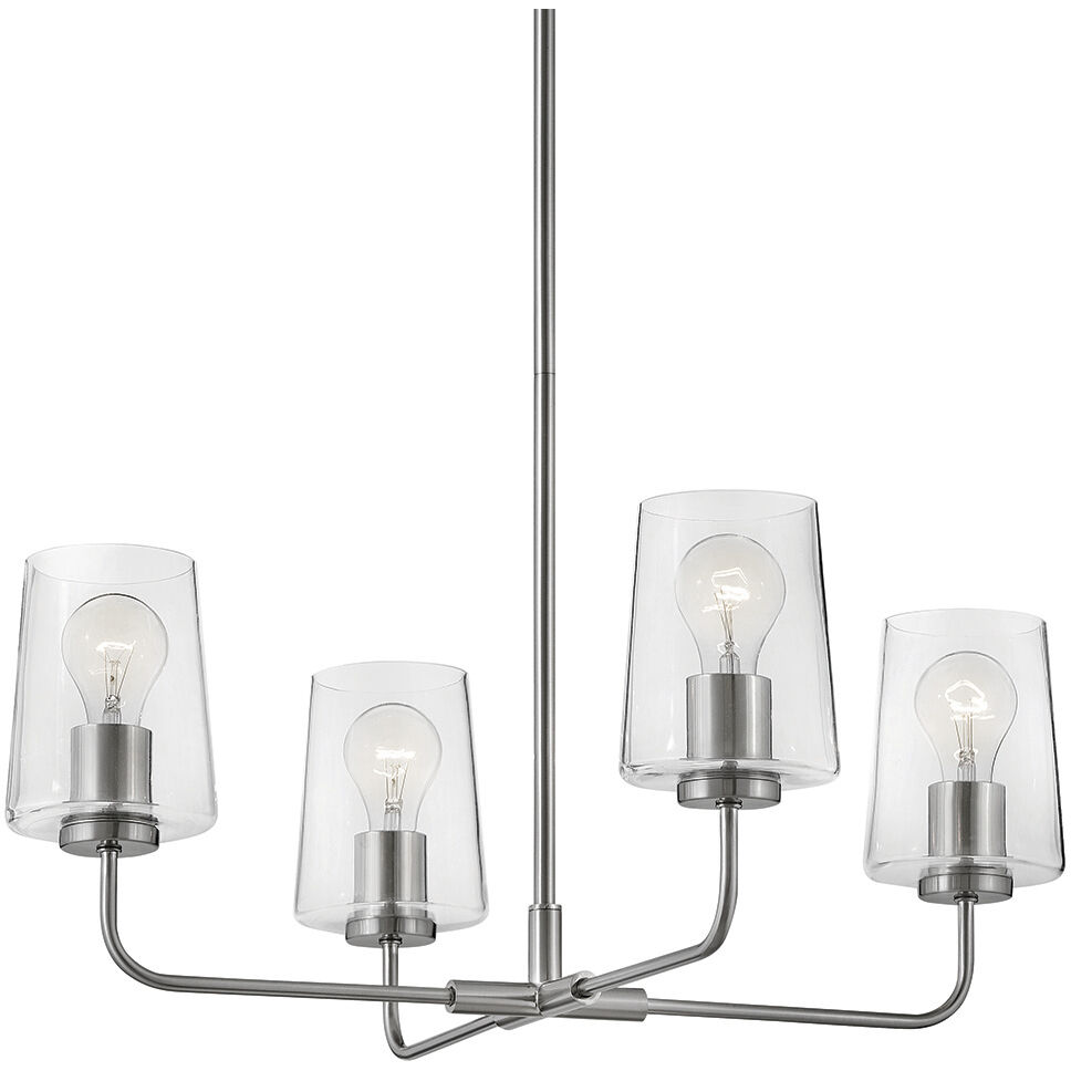 Kline LED 25 inch Brushed Nickel Chandelier Ceiling Light