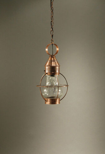 Bosc 1 Light 11 inch Antique Copper Hanging Lantern Ceiling Light in Optic Glass