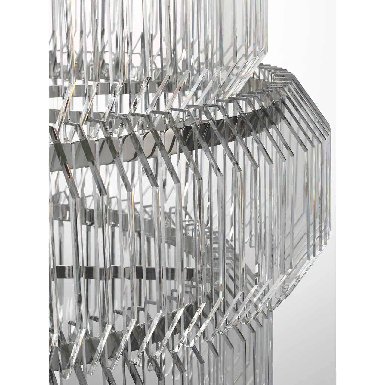 Waterford Killarney LED 32 inch Polished Nickel Layered Drum Chandelier Ceiling Light