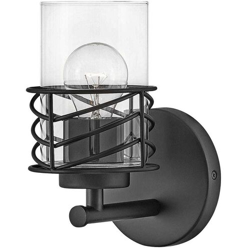 Della 1 Light 6.5 inch Black Vanity Light Wall Light