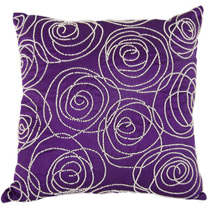 Faux Pearl Embellished 18 X 7 inch Purple/Pearl Pillow