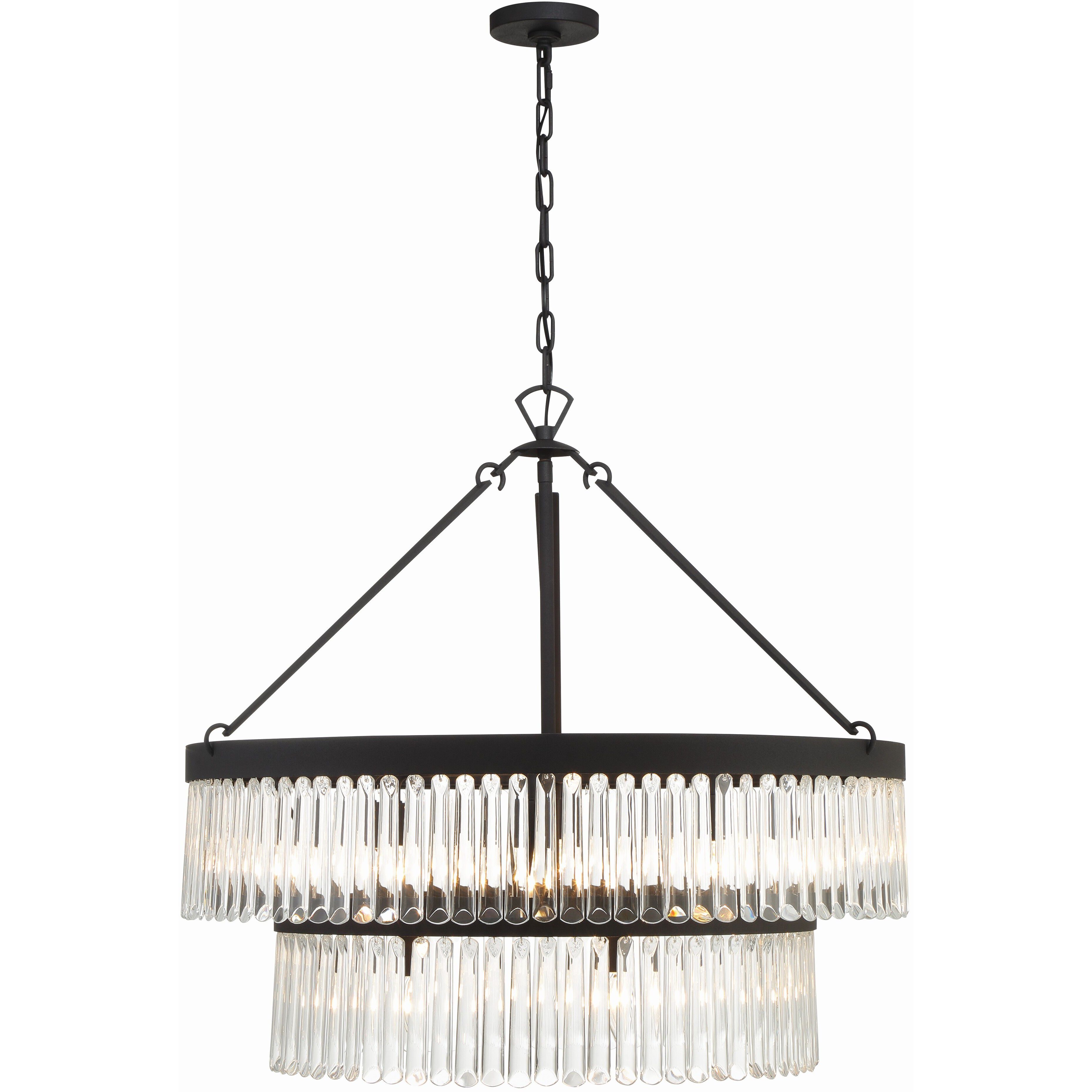 Emory 9 Light 32 inch Black Forged Chandelier Ceiling Light