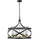 Malcalester 6 Light 24 inch Matte Black and Olde Brass Chandelier Ceiling Light
