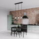 William 3 Light 7.87 inch Black Linear Pendant Ceiling Light