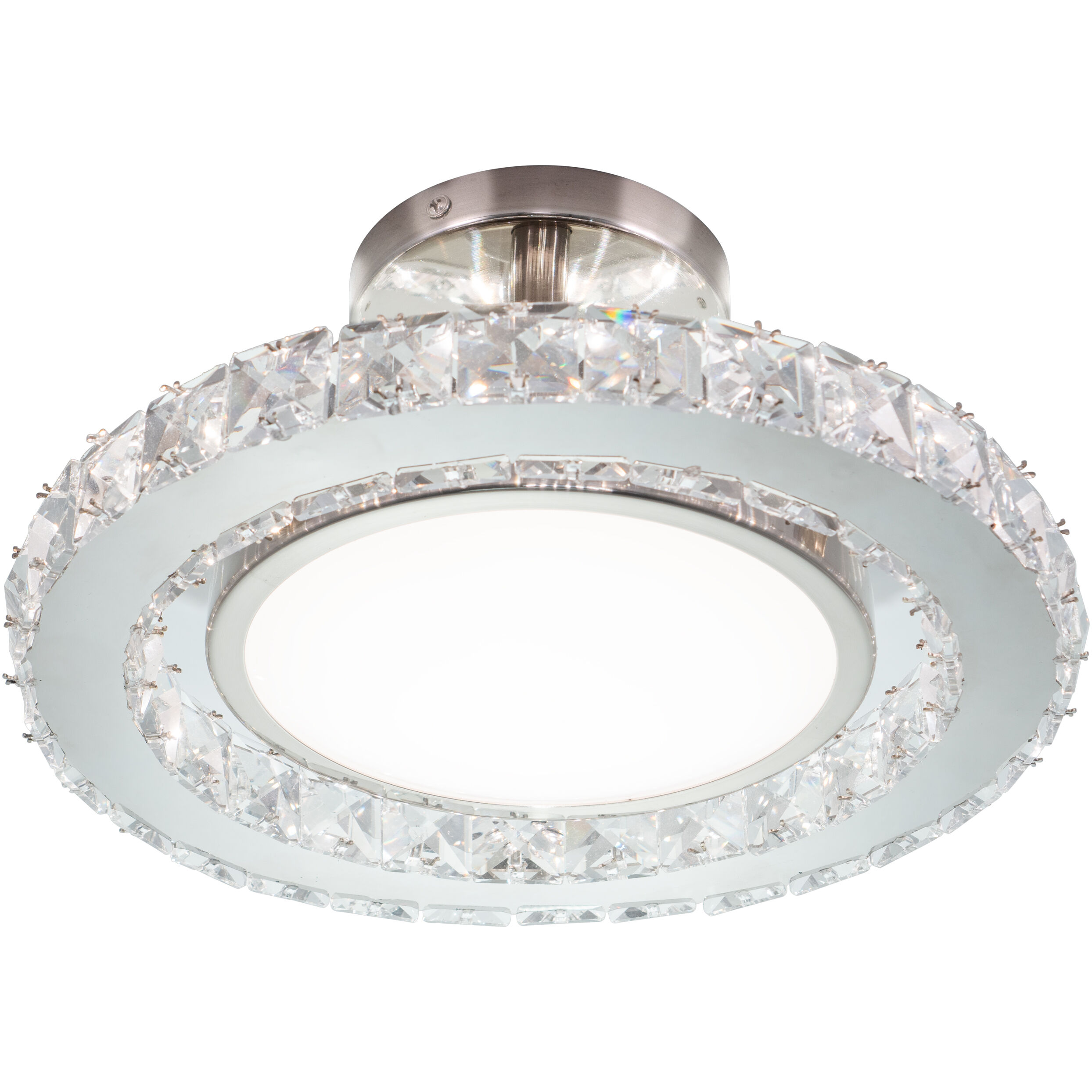 Clara LED 12.25 inch Brushed Nickel Semi-Flush Mount Ceiling Light