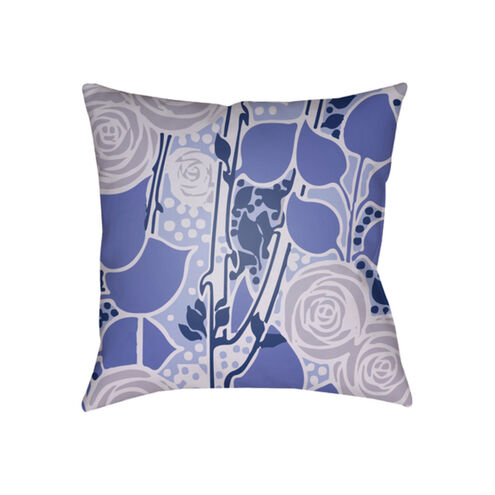 Chinoiserie Floral 20 X 20 inch Bright Blue and Lavender Outdoor Throw Pillow