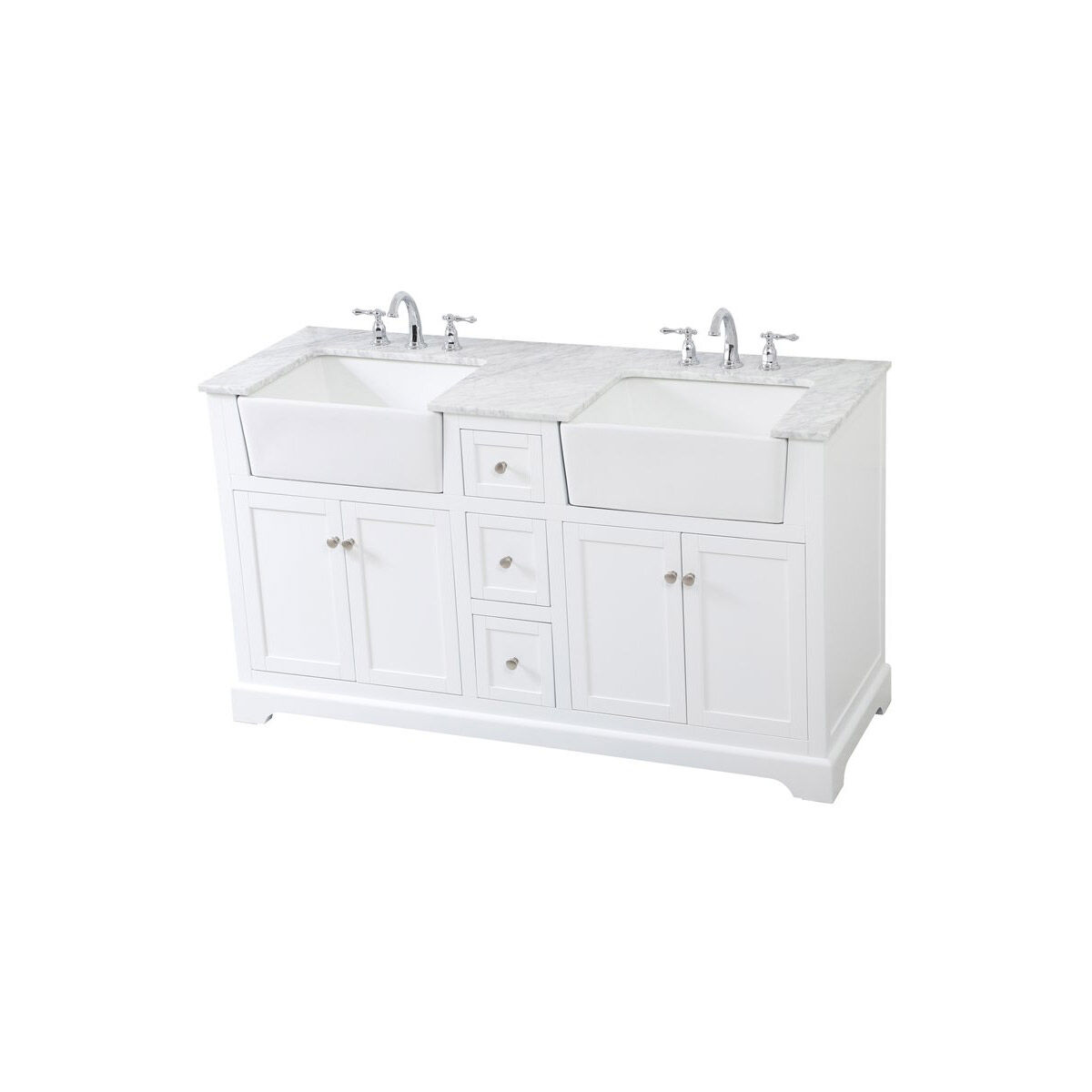 Franklin 60 X 22 X 35 inch White Bathroom Vanity Cabinet