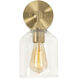 William 1 Light 6 inch Satin Brass Wall Sconce Wall Light