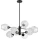Abii 8 Light 26 inch Matte Black with Clear Chandelier Ceiling Light
