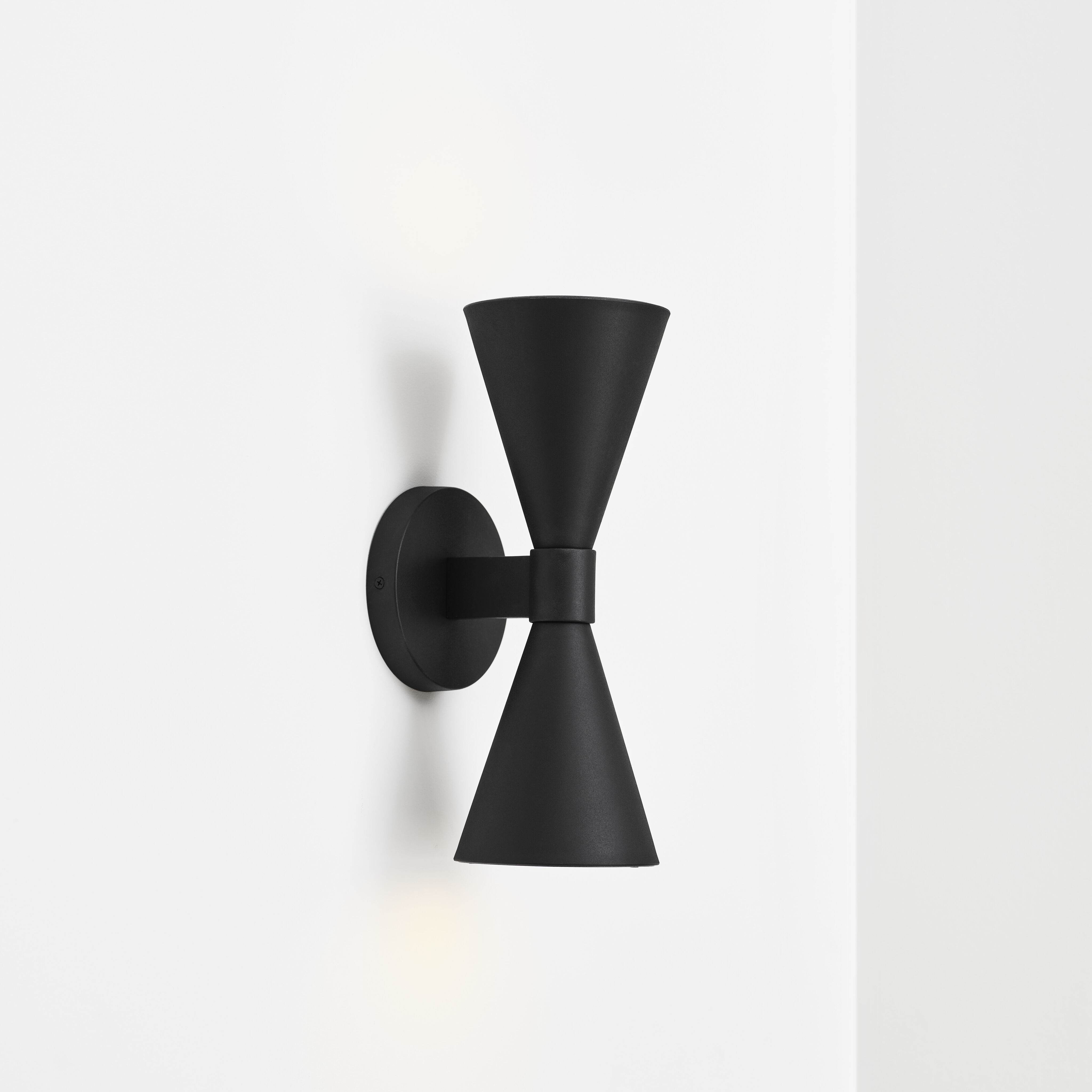 AERIN Albertine 2 Light 18 inch Textured Black Outdoor Wall Sconce