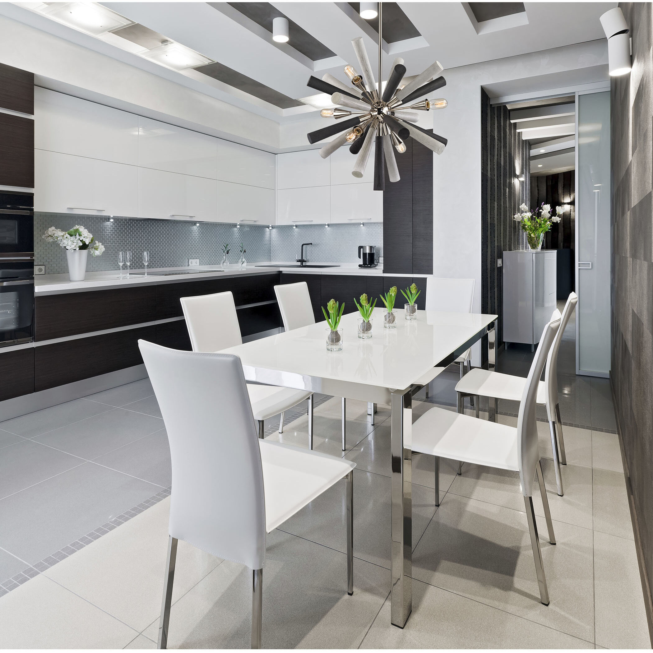 Solara 6 Light 28 inch Polished Nickel with Graywash Chandelier Ceiling Light