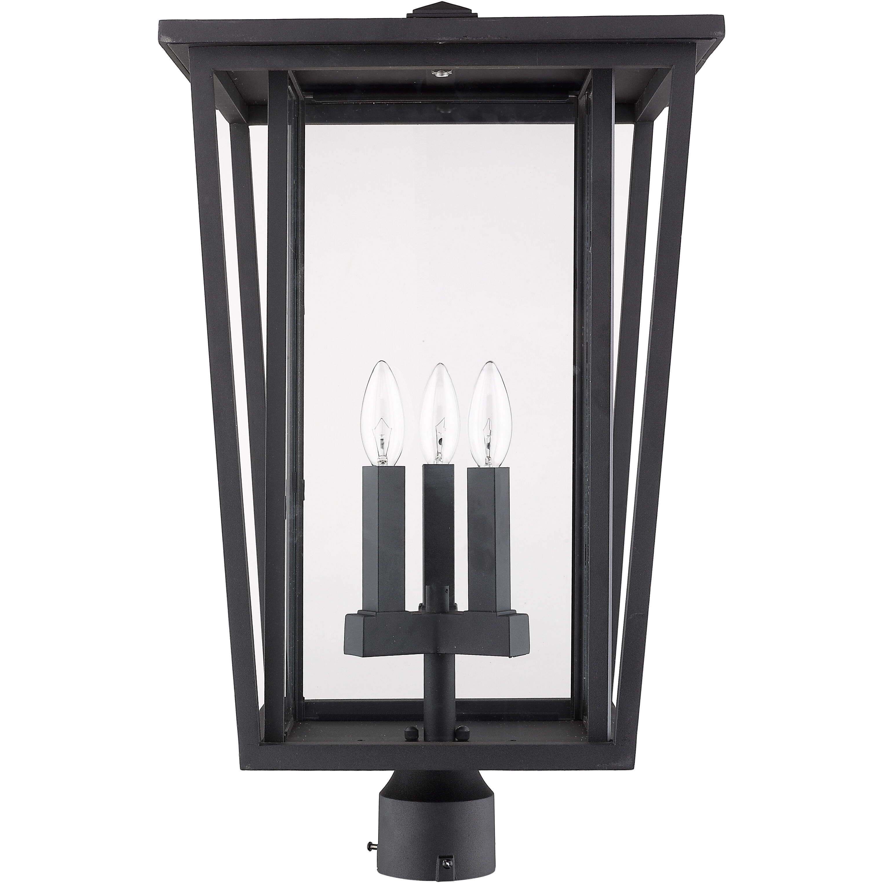 Seoul 3 Light 23.75 inch Black Outdoor Post Mount Fixture in 20