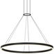 Double Corona LED 47.25 inch Satin Black Pendant Ceiling Light