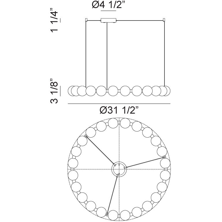 Oni LED 31.5 inch Oxidized Gold Chandelier Ceiling Light
