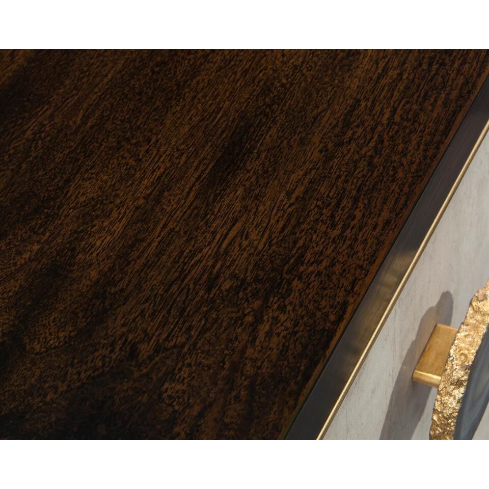 Palma Windsor Black Wtiza Gesso Chest, Two Drawers