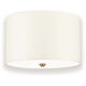 Fletcher 3 Light 14 inch Aged Brass and Ivory Shade Flush Mount Ceiling Light