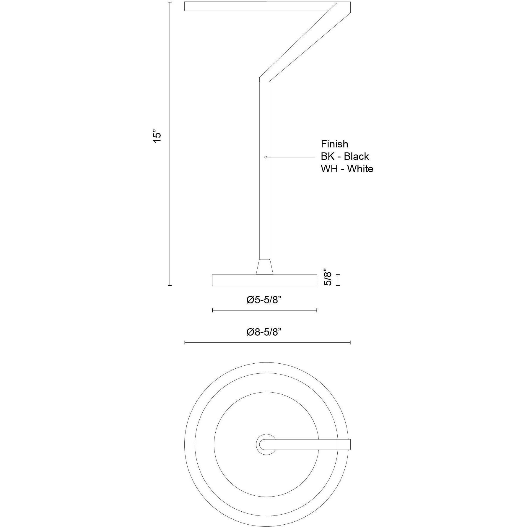Roda 15 inch 16 watt White Table Lamp Portable Light