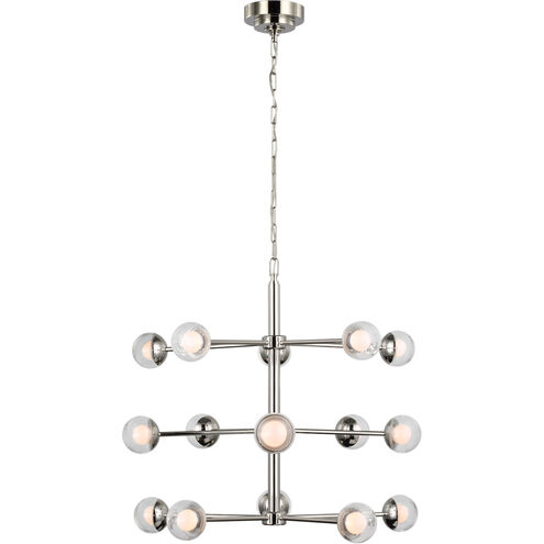 kate spade new york Alloway LED 24.5 inch Polished Nickel Barrel Chandelier Ceiling Light, Small