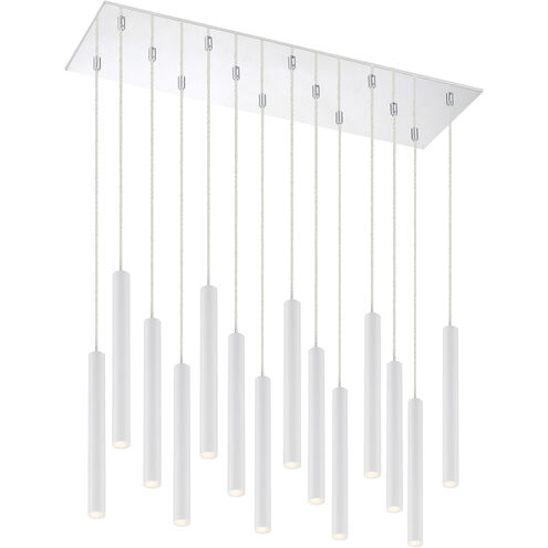 Forest LED 9.75 inch Chrome Chandelier Ceiling Light in 37, Matte White Steel, 14