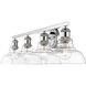 Yep Carver Vanity Wall Light in Chrome, Clear Glass