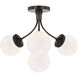 kate spade new york Prescott 4 Light 18 inch Bronze Semi-Flush Mount Ceiling Light in White Glass, Medium