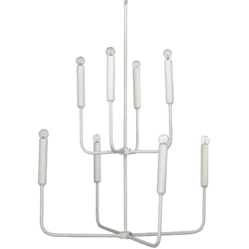 Mercer 8 Light 36 inch White Gesso Two Tier Chandelier Ceiling Light