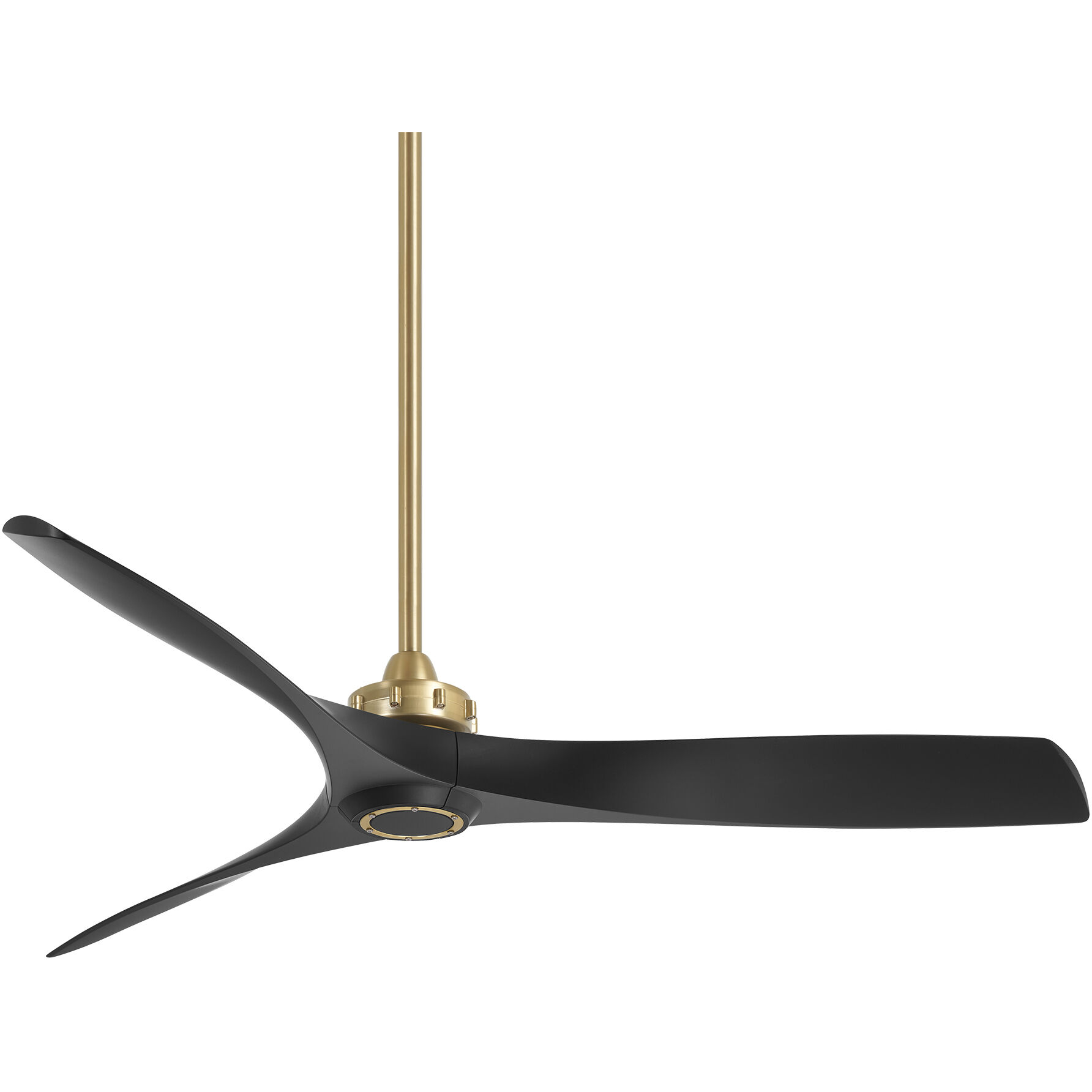 Aviation 60 inch Soft Brass with Coal Blades Ceiling Fan in Soft Brass/Coal