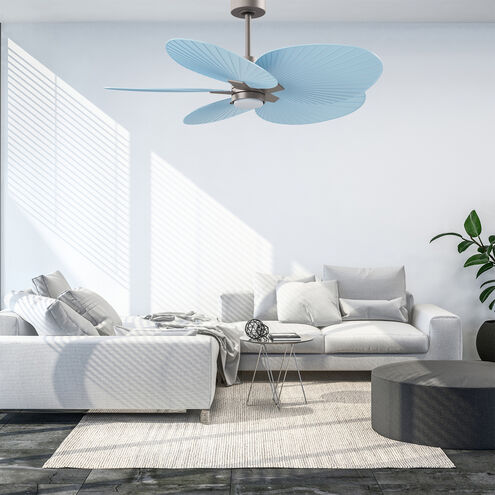 Atlas Alessandra TROPICAL - LK 48 inch Brushed Nickel with Light Blue Blades Ceiling Fan