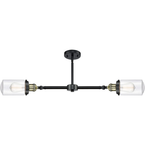 Franklin Restoration Dover 2 Light 21 inch Black Antique Brass Island Light Ceiling Light in Clear Glass, Franklin Restoration